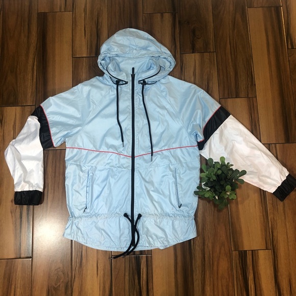 Zella blue Hooded Running Windbreaker Jacket Sz S - Picture 1 of 6